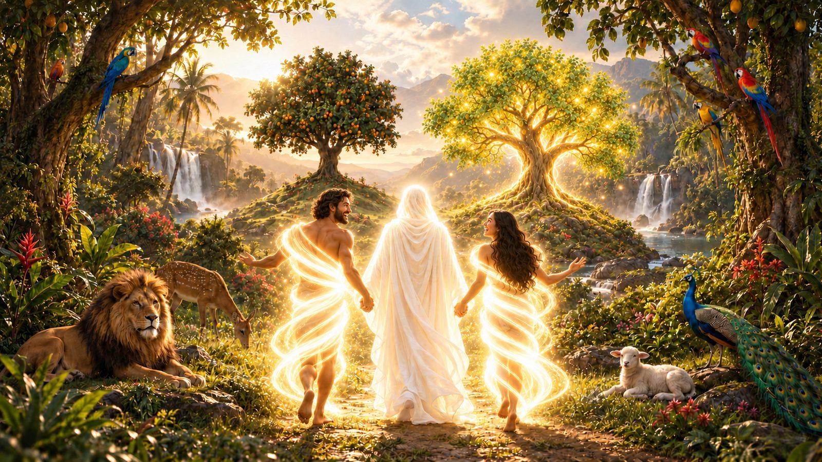 Illustration: Eden — God dwelling with the first man and woman, unashamed in His presence (Genesis 2:25)