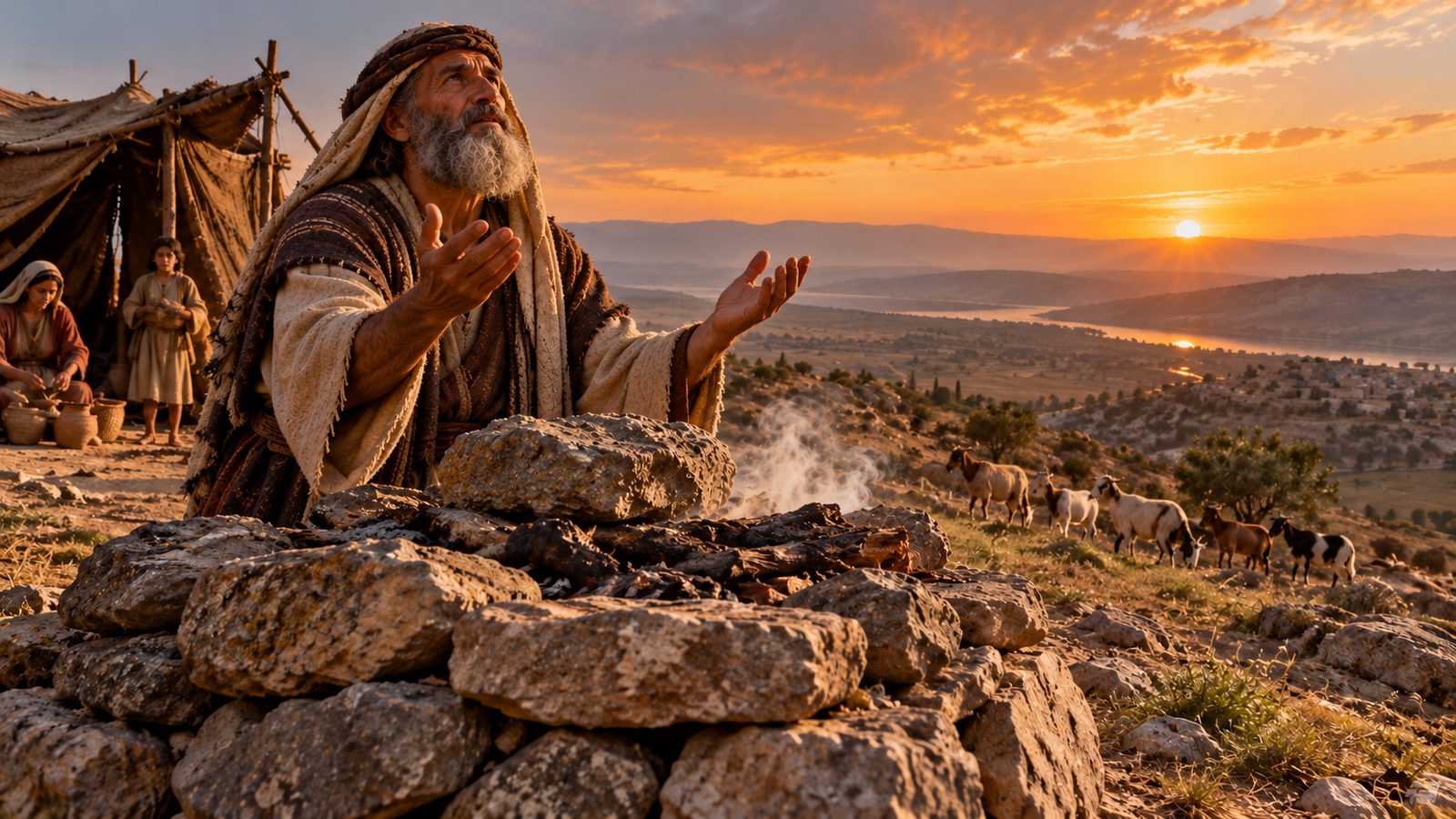 Abraham Calls on the Lord Between Bethel and Ai Illustration: Abraham Calls on the Lord Between Bethel and Ai