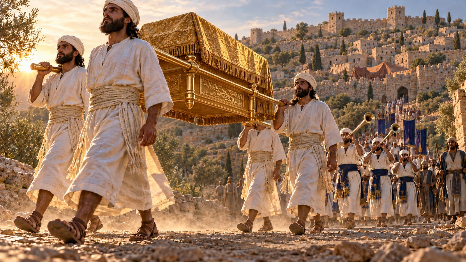 The Ark Carried on Poles: Reverence and Joy Illustration: The Ark Carried on Poles: Reverence and Joy