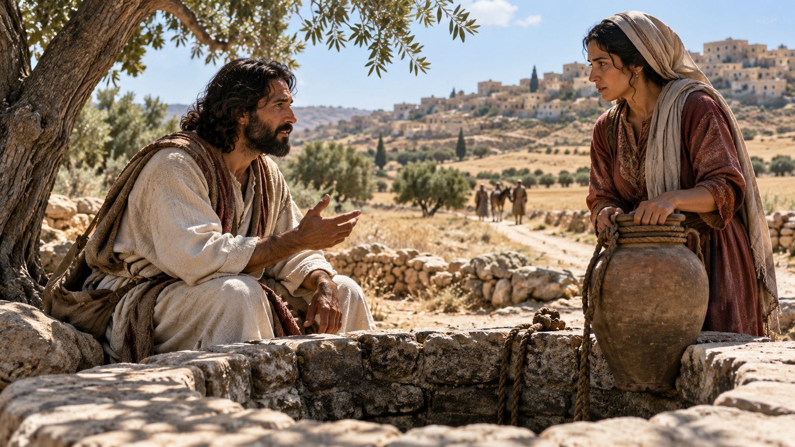 Jesus and the Samaritan Woman at Jacob’s Well Illustration: Jesus and the Samaritan Woman at Jacob’s Well