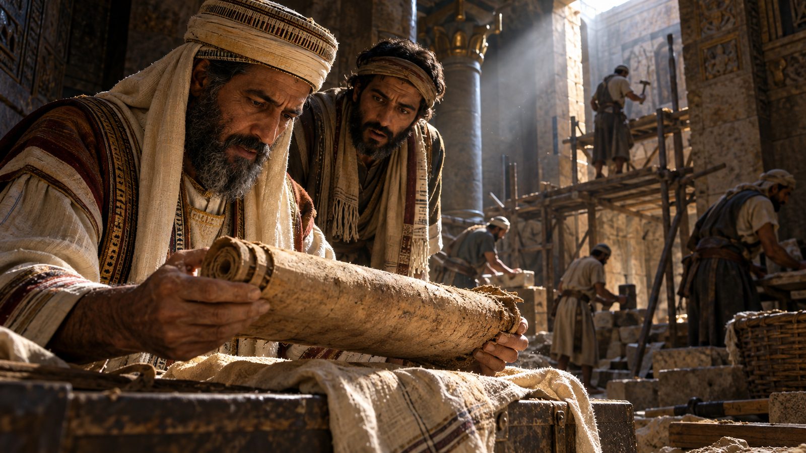 The Book of the Law Found During Temple Repairs Illustration: The Book of the Law Found During Temple Repairs