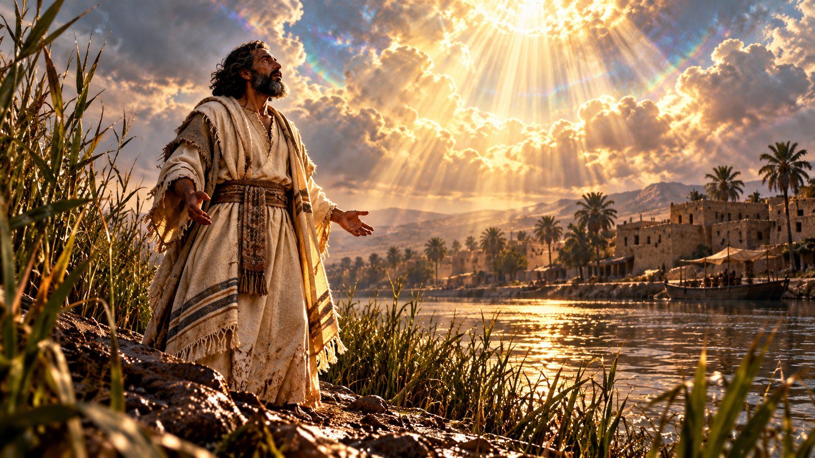 The Spirit sets Ezekiel on his feet Illustration: The Spirit sets Ezekiel on his feet. Overwhelmed by the vision of God's glory, Ezekiel hears a voice, and the Spirit enters him and sets him on his feet to listen.