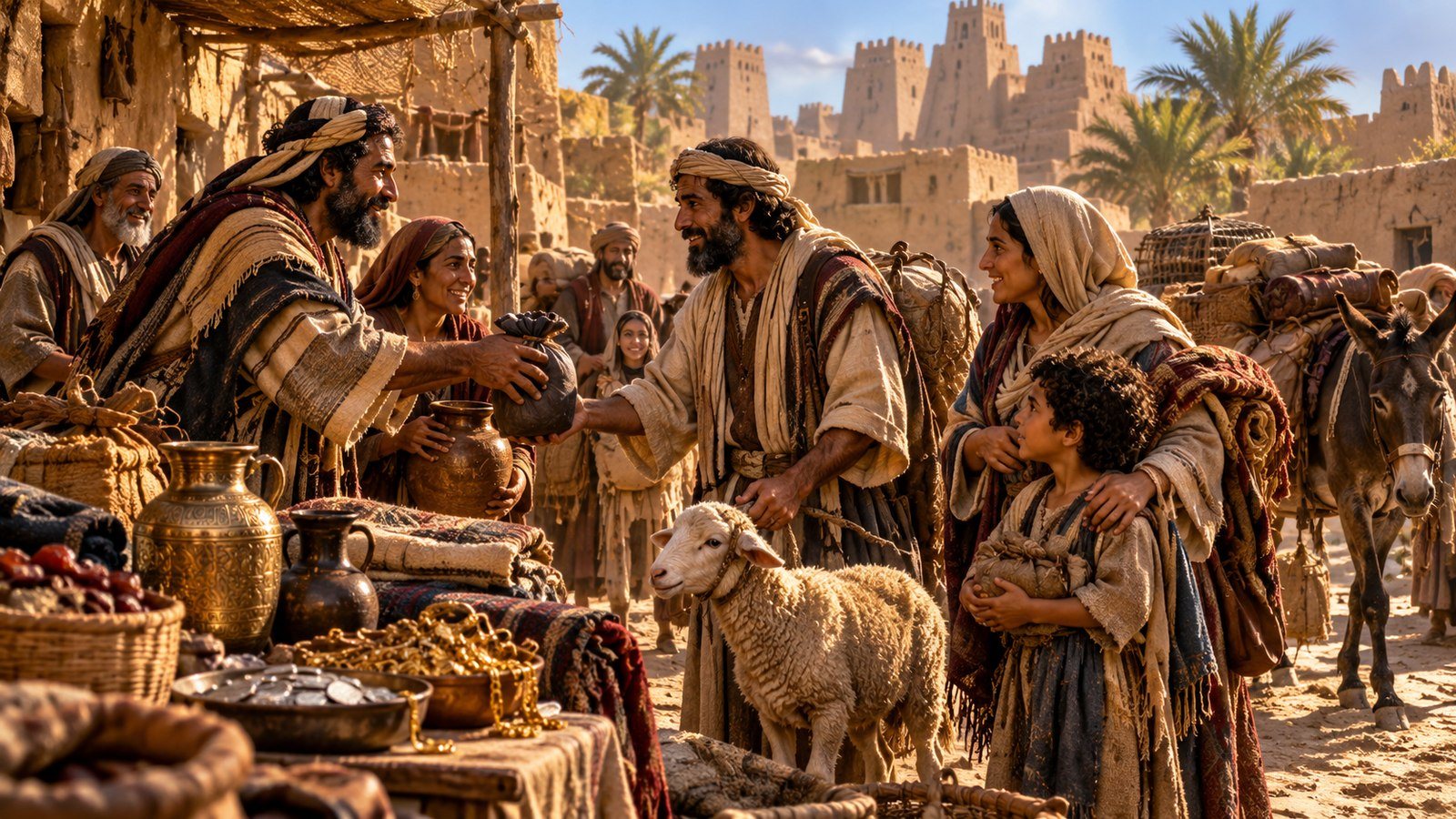 Neighbors strengthen the returning families with gifts Illustration: Neighbors strengthen the returning families with gifts. As the exiles prepare to return, their neighbors strengthen them with silver, gold, goods, livestock, and freewill offerings.