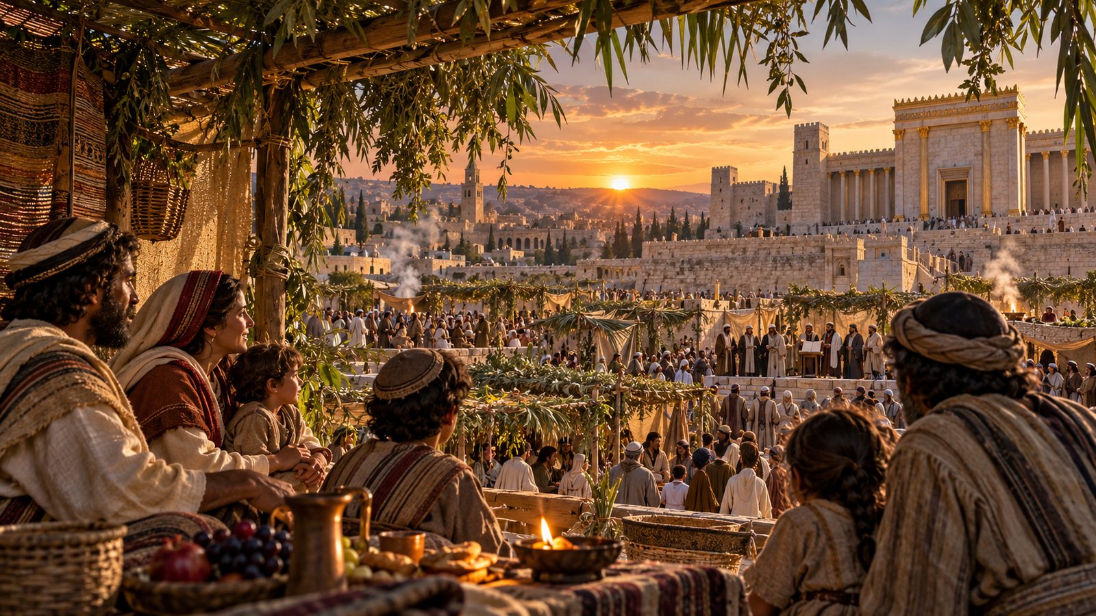 Jerusalem Covered With Booths Illustration: Jerusalem Covered With Booths