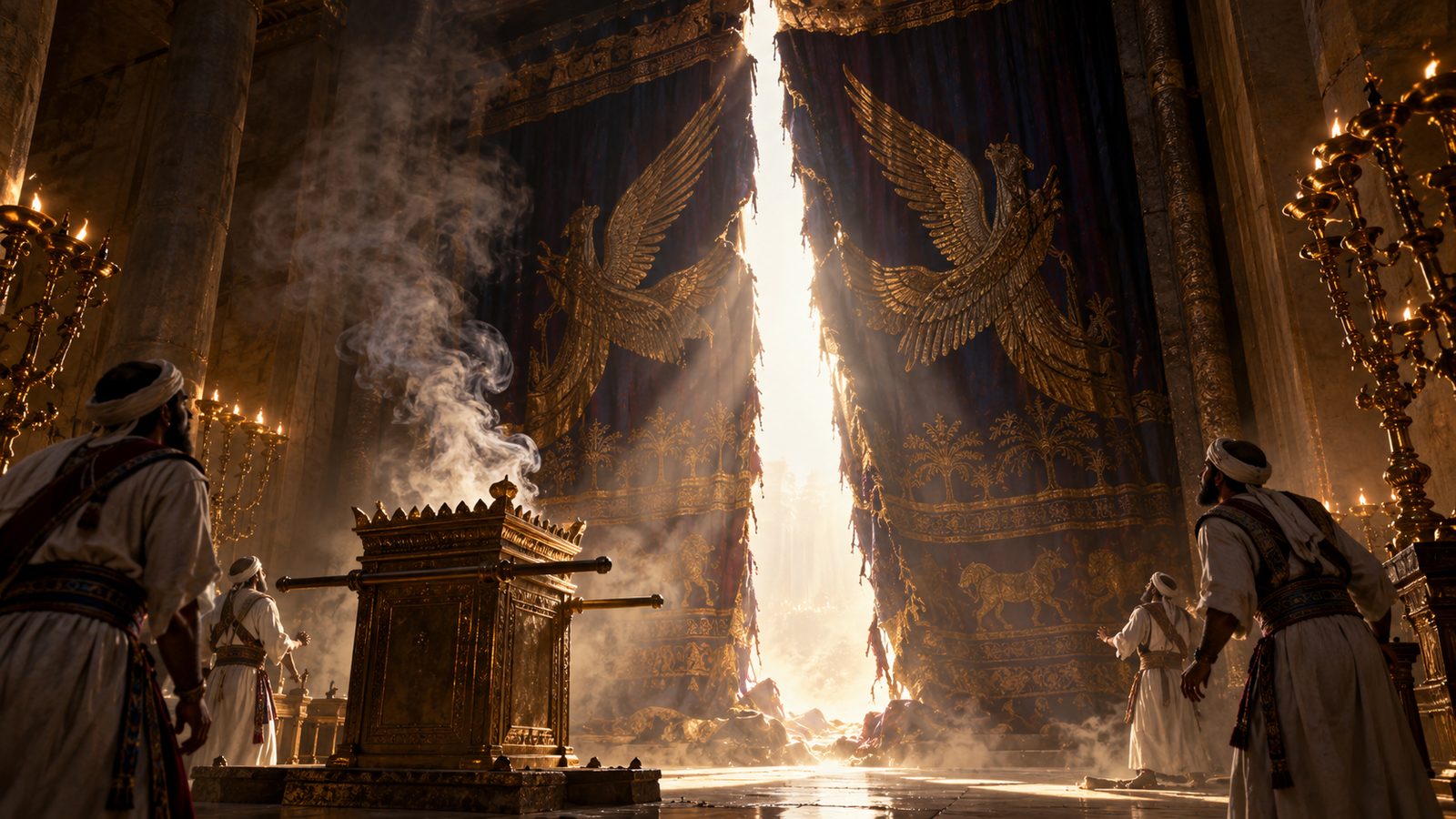 The Temple Curtain Tears From Top to Bottom Illustration: The Temple Curtain Tears From Top to Bottom