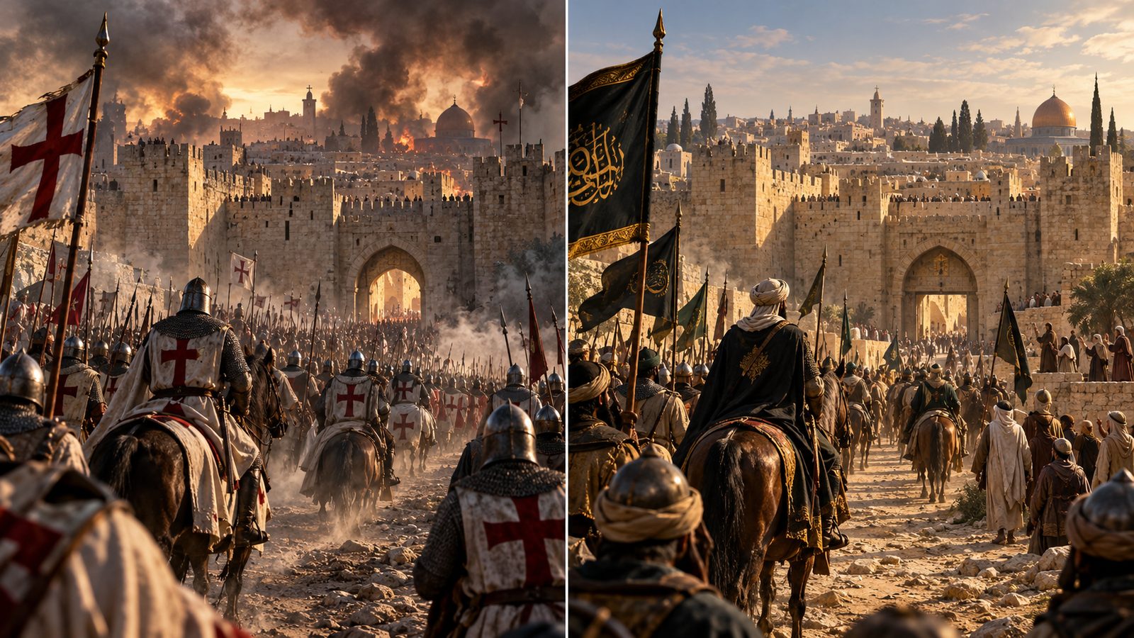 Jerusalem in 1099 and 1187: Conquest and Return Illustration: Jerusalem in 1099 and 1187: Conquest and Return