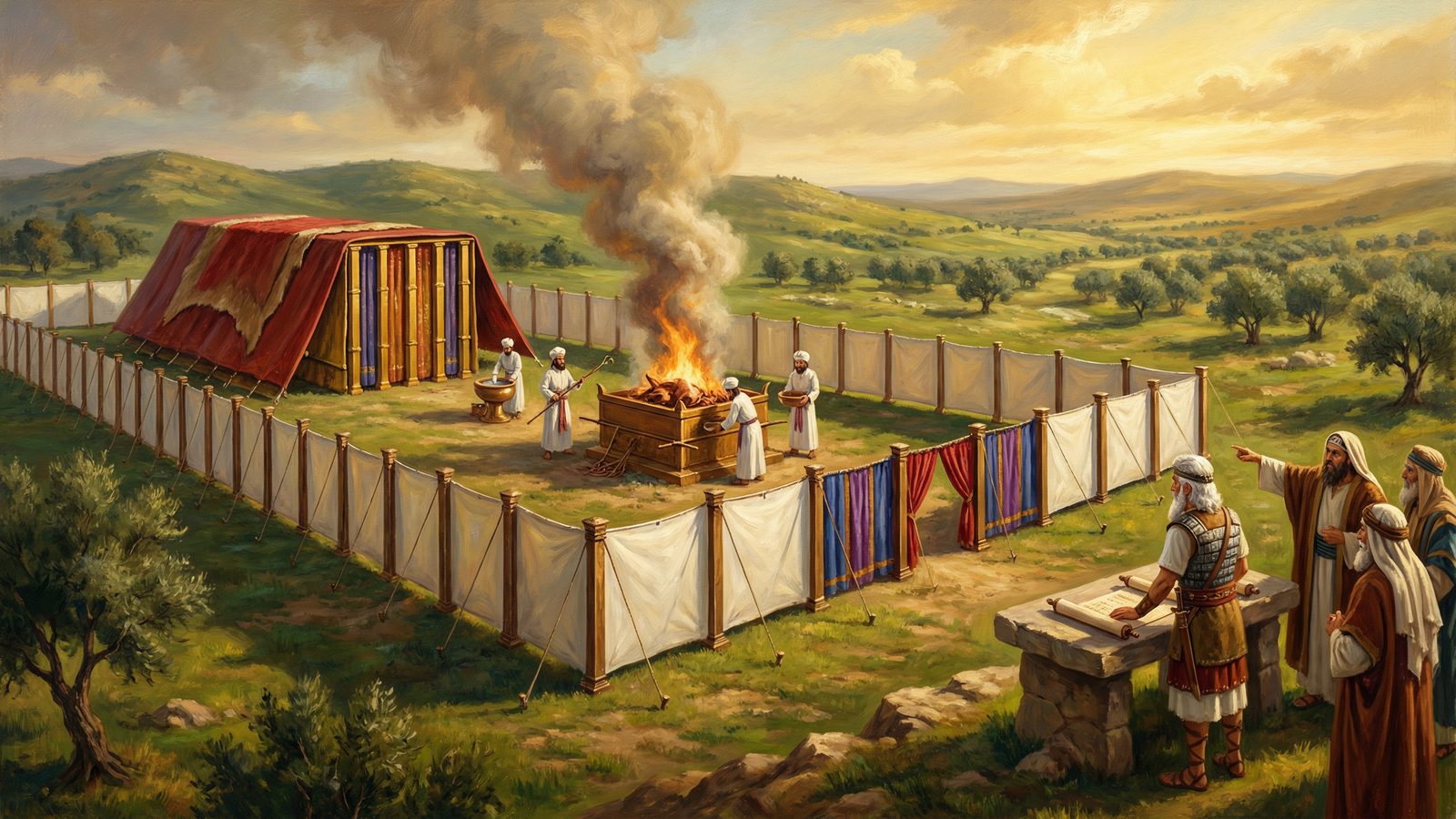 Illustration: Shiloh — The Tabernacle stands in the land of promise, where Hannah prays and Samuel is raised (1 Samuel 1–3).